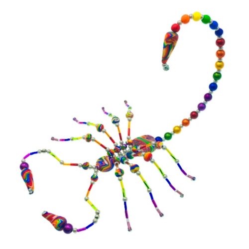 Handmade Beaded Scorpion - Crazy Rainbow