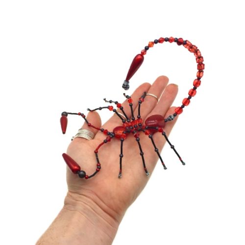 Handmade Beaded Scorpion - Size in hand