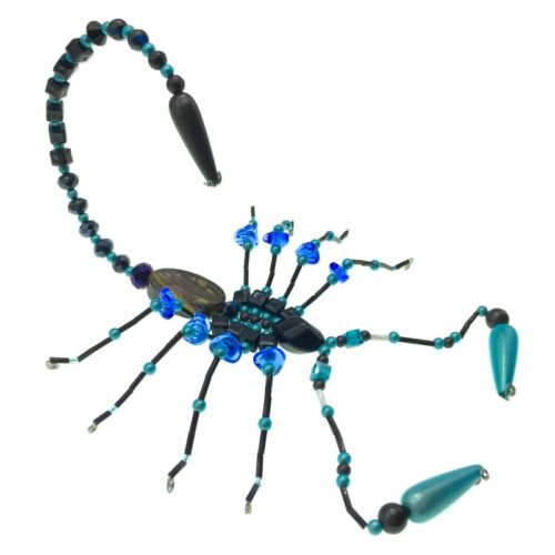 Handmade Beaded Scorpion -Blue and Black
