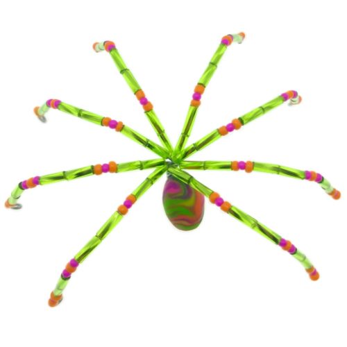 Medium beaded spider gift in Green, pink and orange by Natalie Jayne Designs