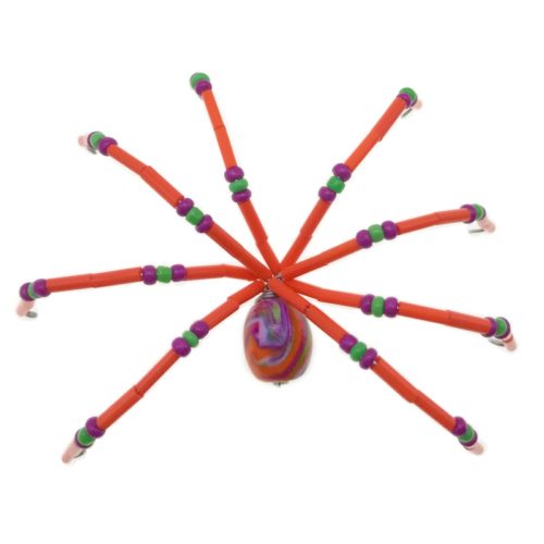 Medium beaded spider gift in Blood red orange, purple and green by Natalie Jayne Designs