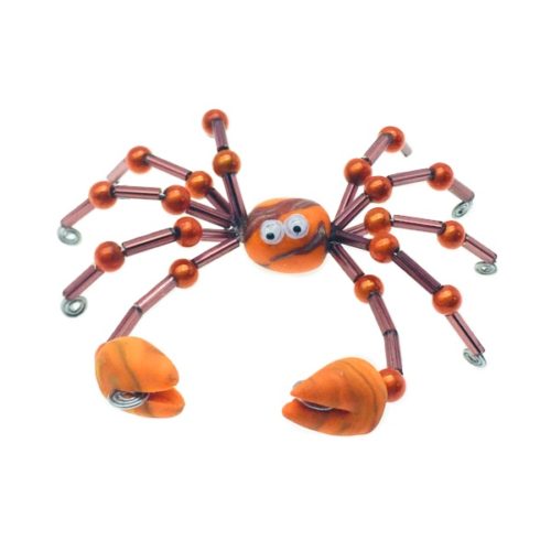 Handmade Beaded Crabs - Orange and Brown