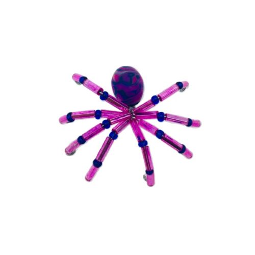 Handmade Beaded Small Spiders - Pink and Blue